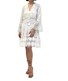 1441 White Long Sleeve Dress
