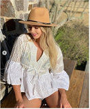 Ranee's white boho eyelet top