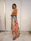 655 Floral  Halter Hawaii dress