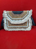 Crystal embellished mini bucket bag