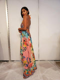 655 Floral  Halter Hawaii dress