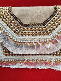 Crystal embellished mini bucket bag