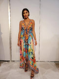 655 Floral  Halter Hawaii dress