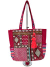 SB-008 Pink/Multicolor Embroidered Tote BACK IN STOCK